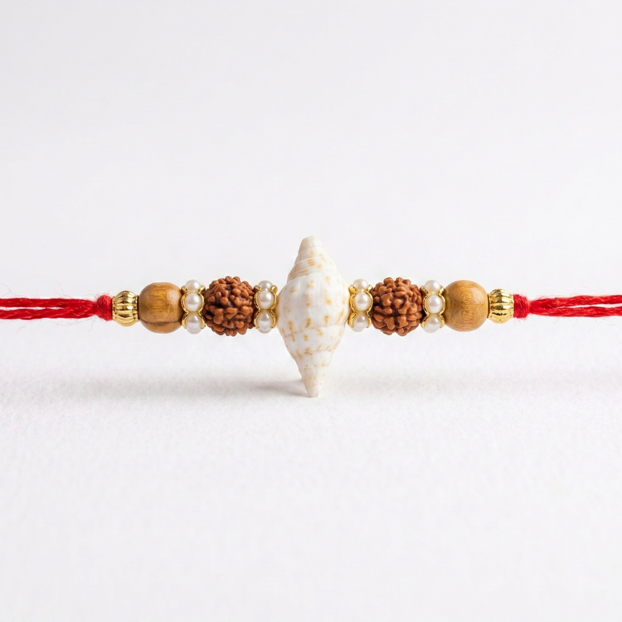 Coastal Rudraksha Shell Rakhi