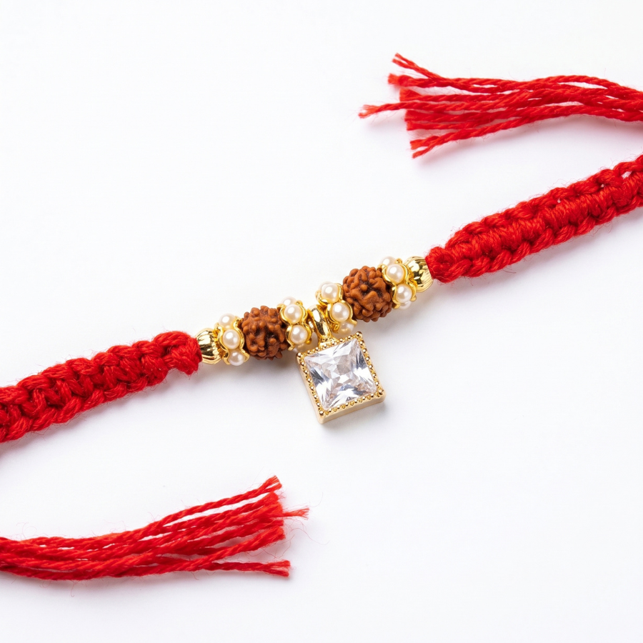 Crystal Grace Rudraksha Rakhi