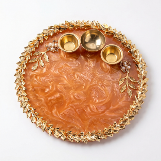 Amber Marble Resin Thali