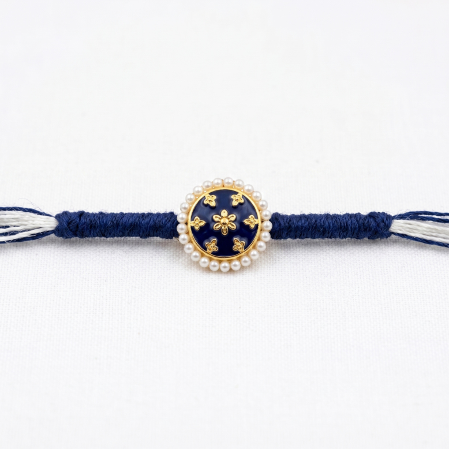 Midnight Pearl Bloom Rakhi