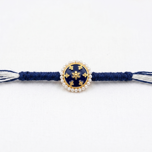 Midnight Pearl Bloom Rakhi