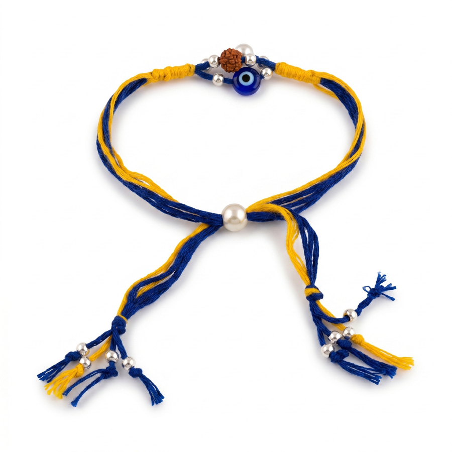 Evil Eye Rudraksha Pearl Rakhi