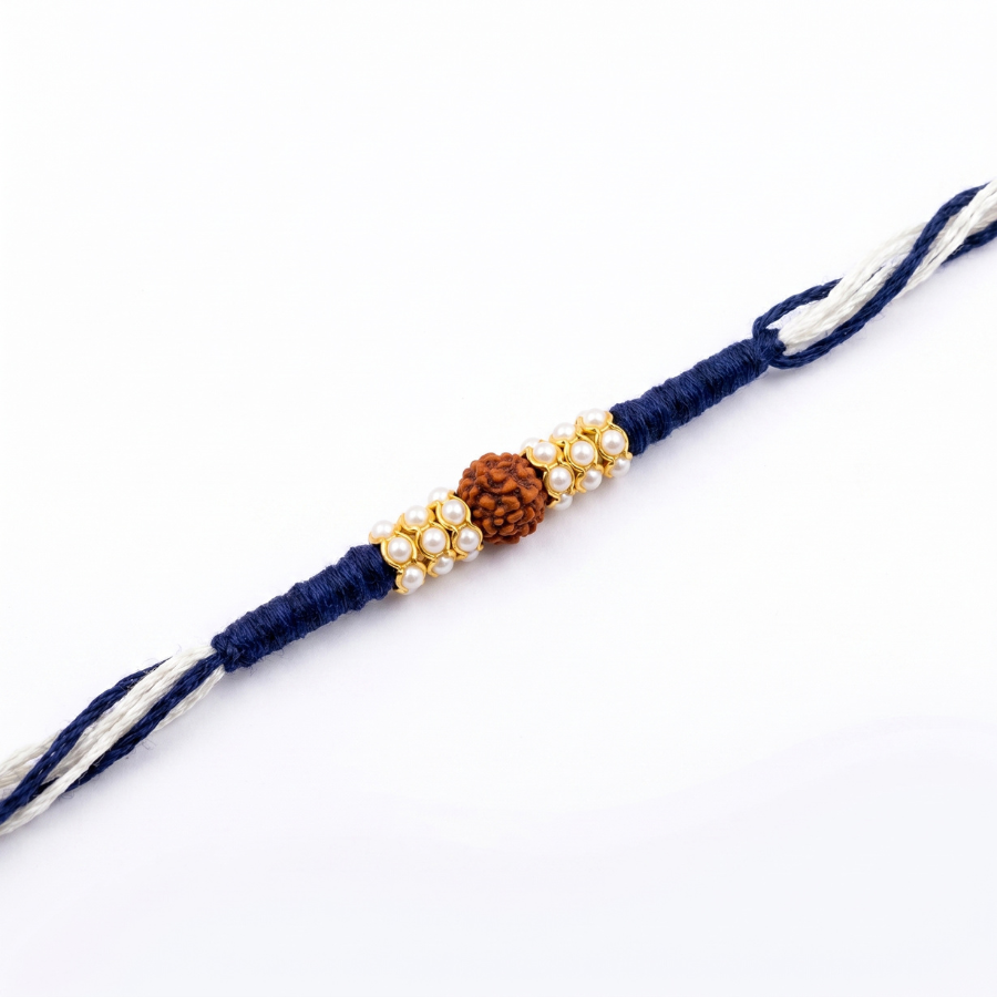Pearl Halo Rudraksha Rakhi