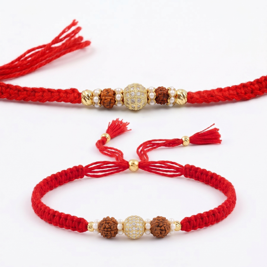 Royal Rudraksha Crystal Rakhi Combo