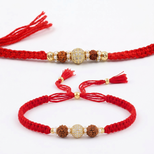 Royal Rudraksha Crystal Rakhi Combo