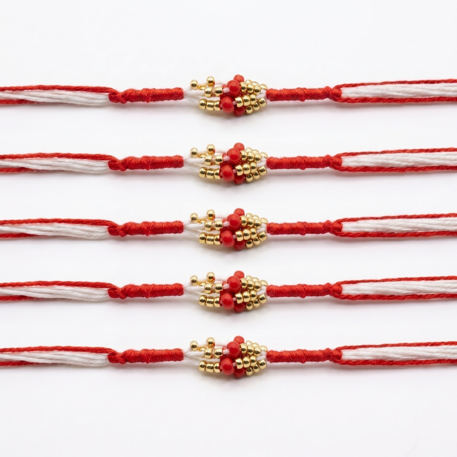 Traditional Bead Rakhi Combo (Set of 5)