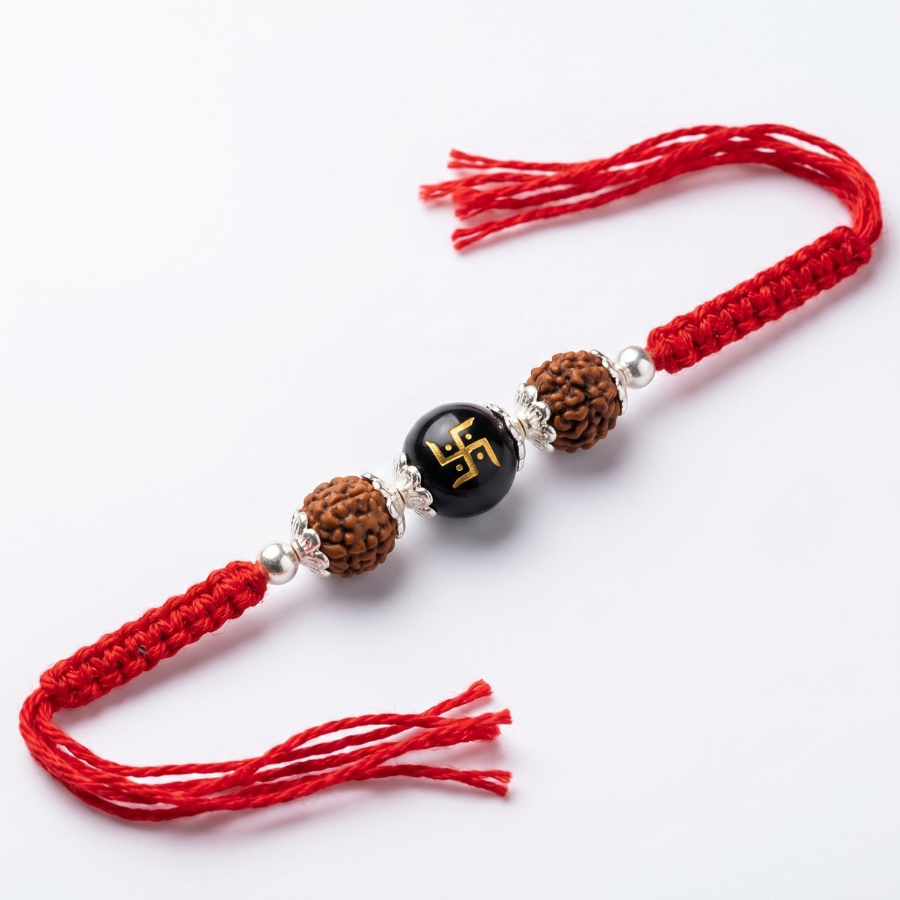Rudraksha Swastik Rakhi