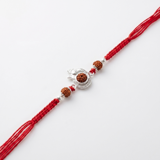 925 Silver Shivling Rudraksha Rakhi