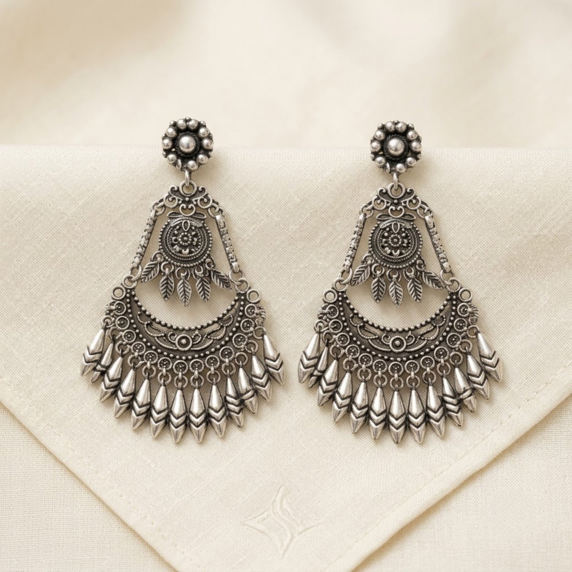 Chandni Raas Oxidised Chandbali Earrings