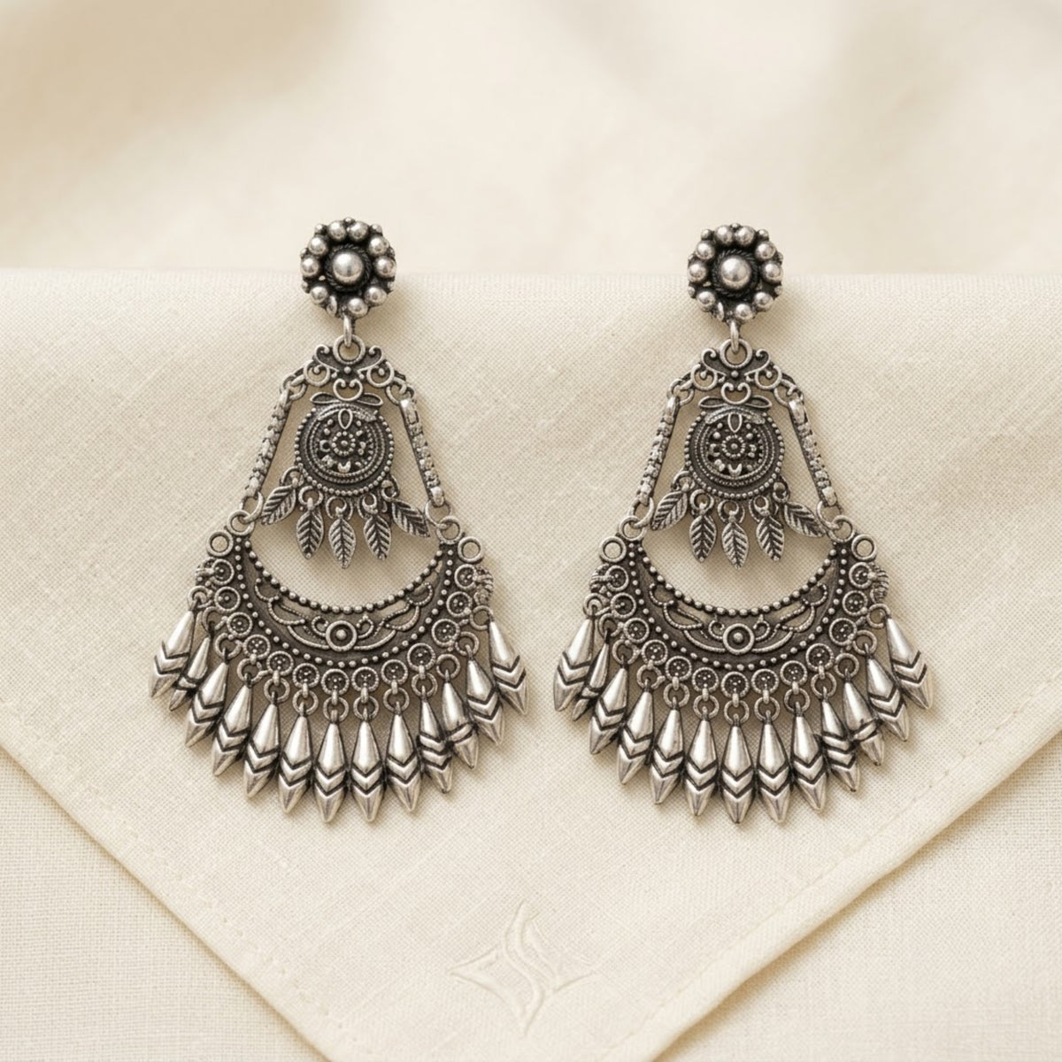 Chandni Raas Oxidised Chandbali Earrings