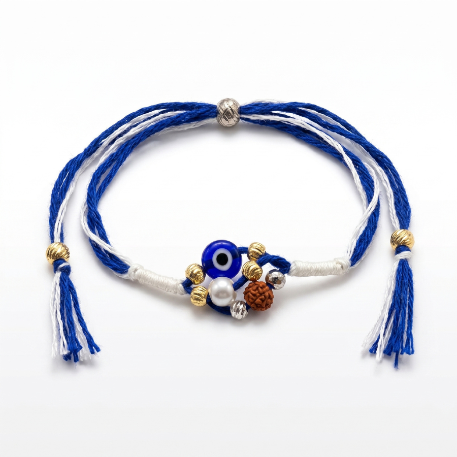 Nazar Pearl Rudraksha Rakhi