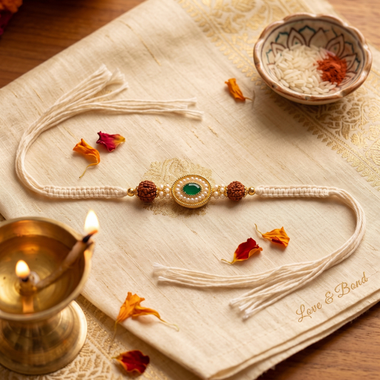 Rudraksha Emerald Rakhi