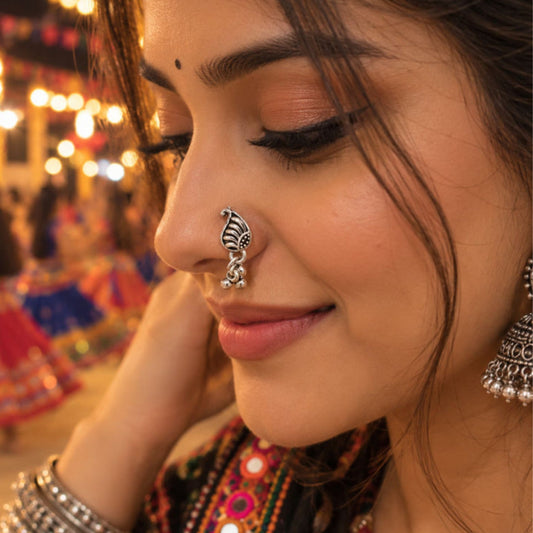 Raas Ghughri Oxidised Nose Pin