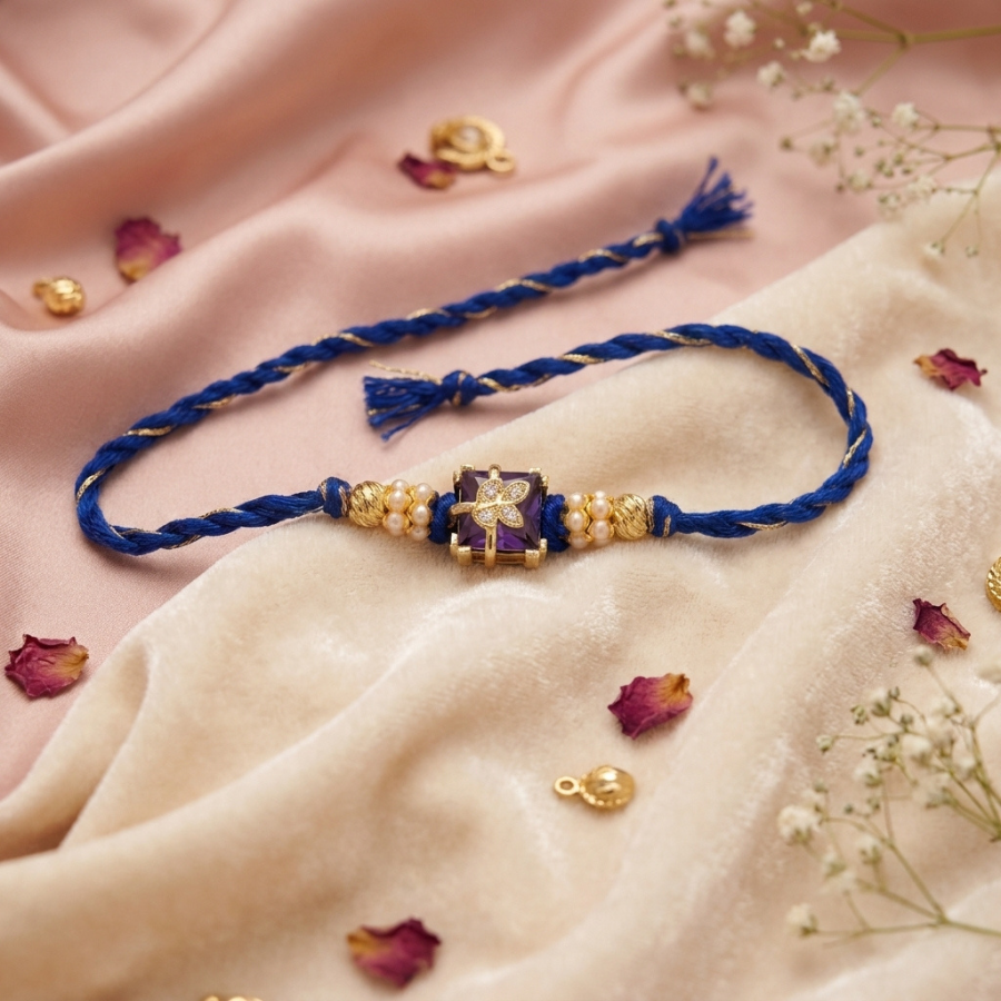 Purple Crystal Rakhi