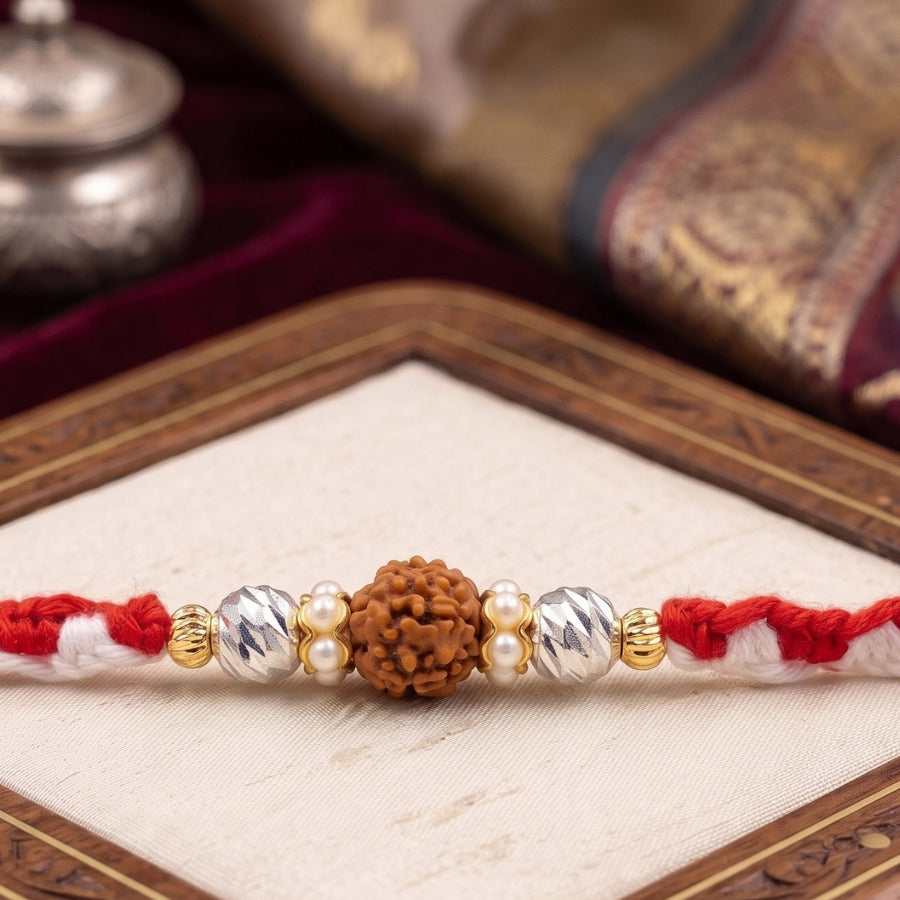 Crystal Rudraksha Twist Rakhi