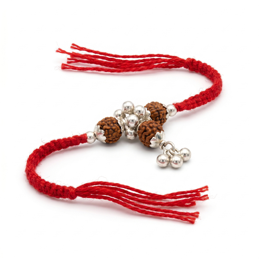 Rudraksha Charm Cluster Rakhi