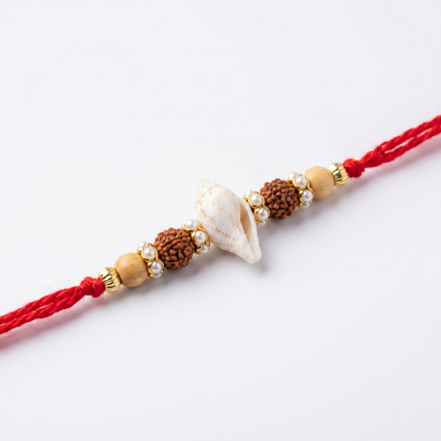 Coastal Rudraksha Shell Rakhi