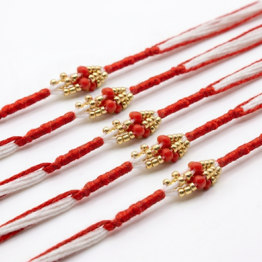 Traditional Bead Rakhi Combo (Set of 5)