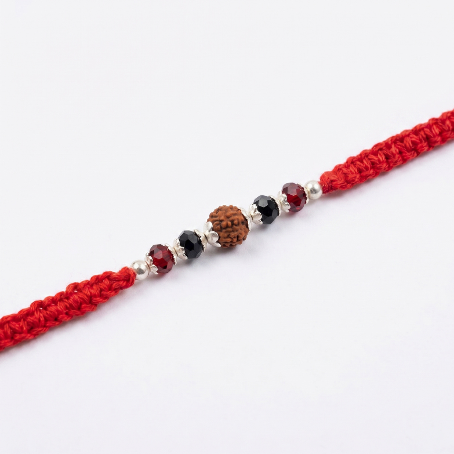 Crimson Crystal Rudraksha Rakhi