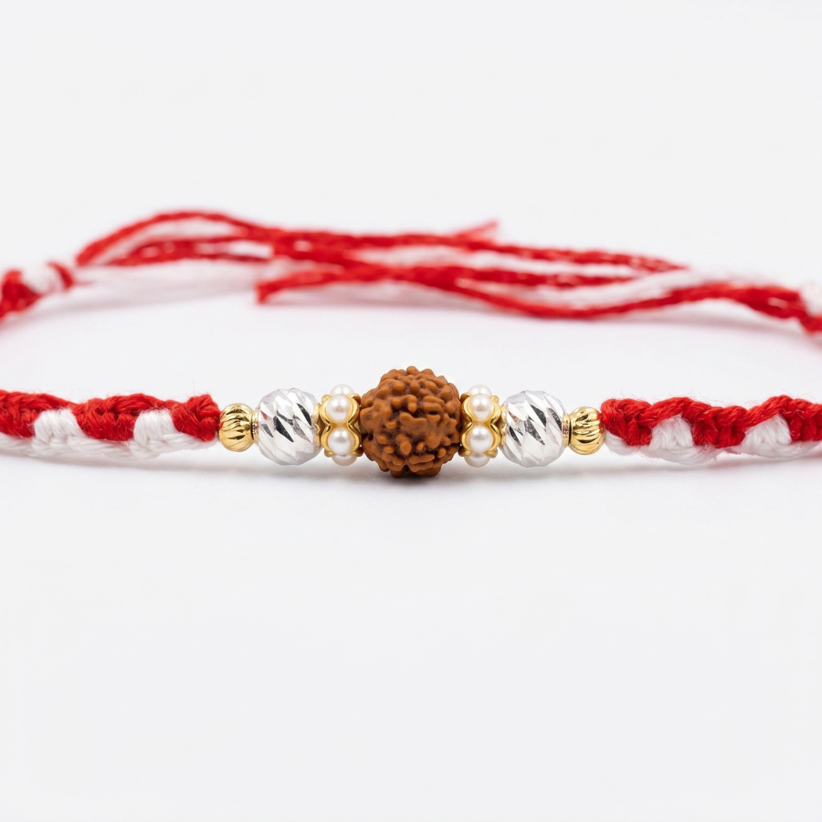 Crystal Rudraksha Twist Rakhi