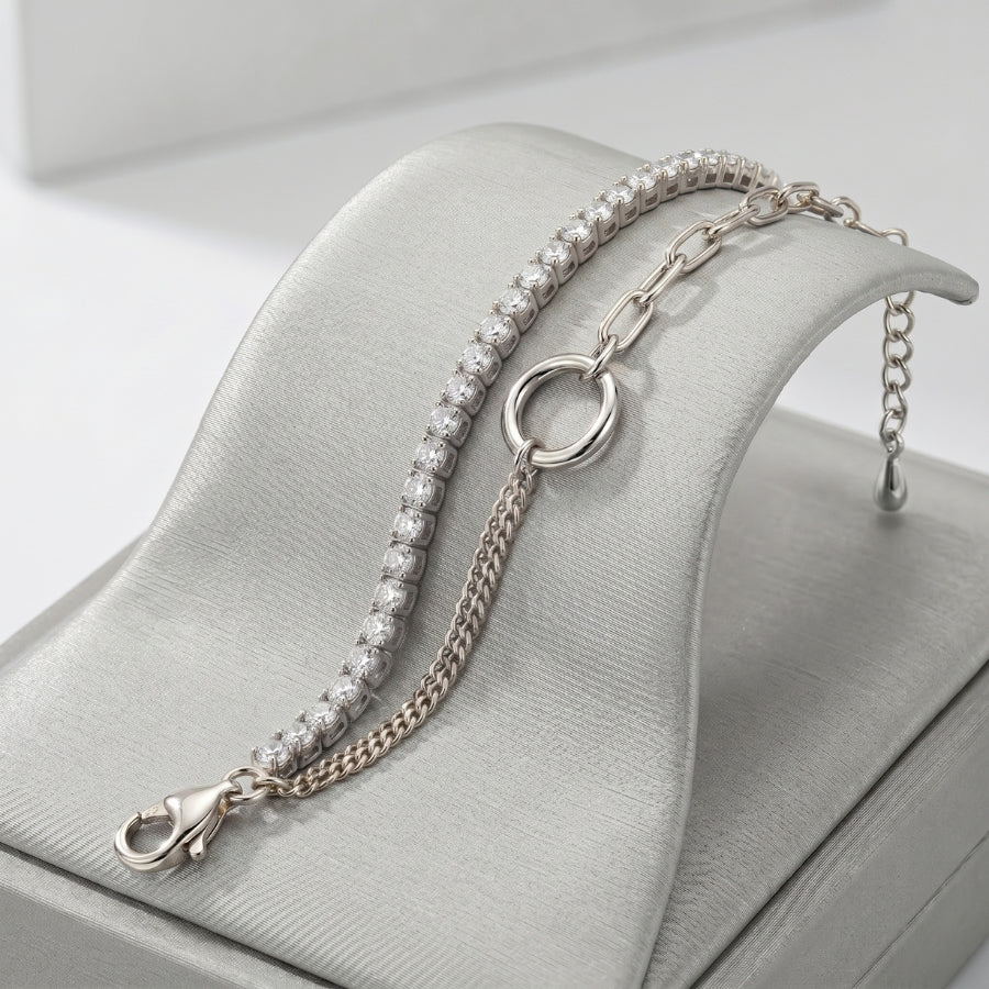 Silver Crystal Chain Bracelet