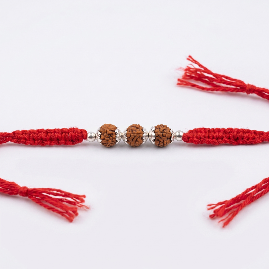 Triple Rudraksha Sacred Rakhi