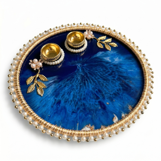 Ocean Blue Resin Pooja Thali