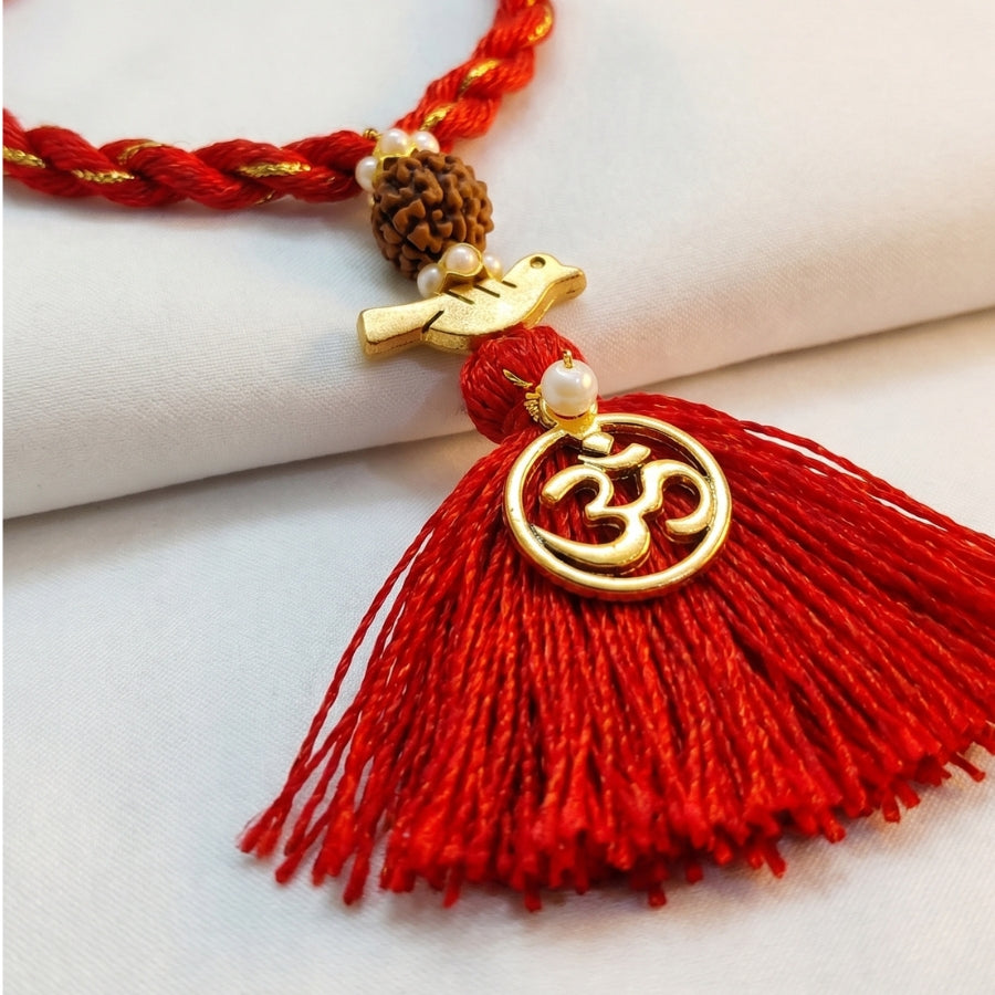Om Bird Tassel Rakhi