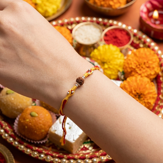 925 Silver Rudraksha Rakhi
