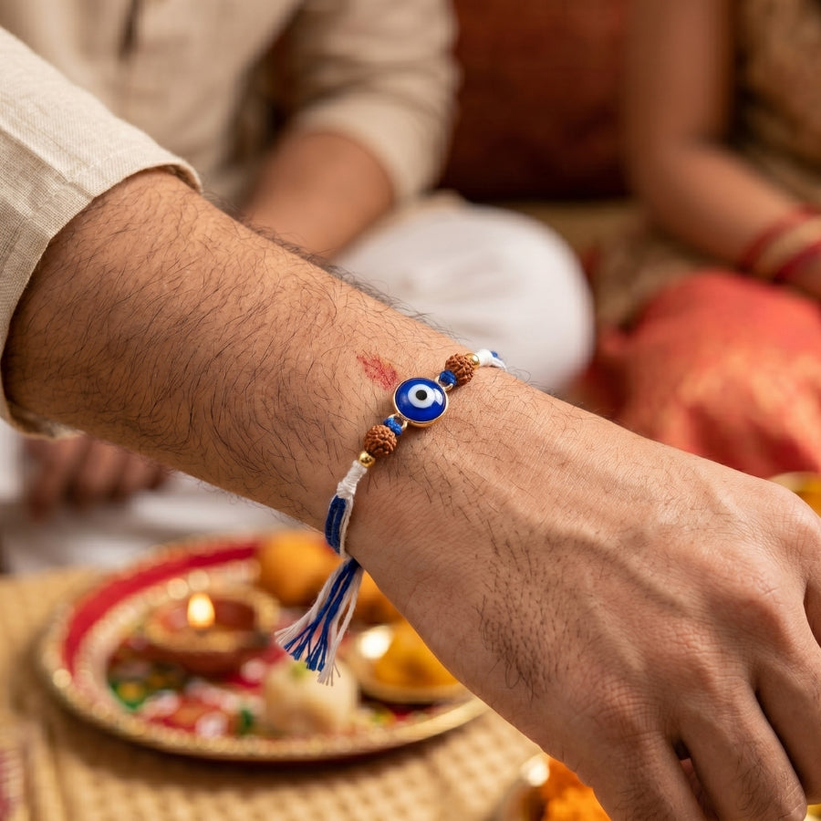 Evil Eye Rudraksha Guardian Rakhi
