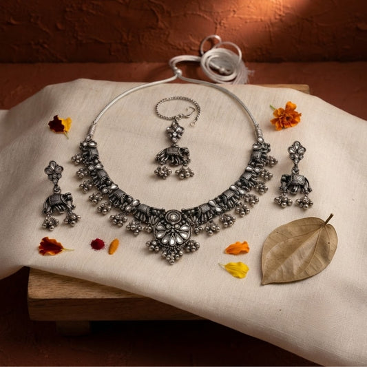 Gajraaj Ghughri Oxidised Jewellery Set