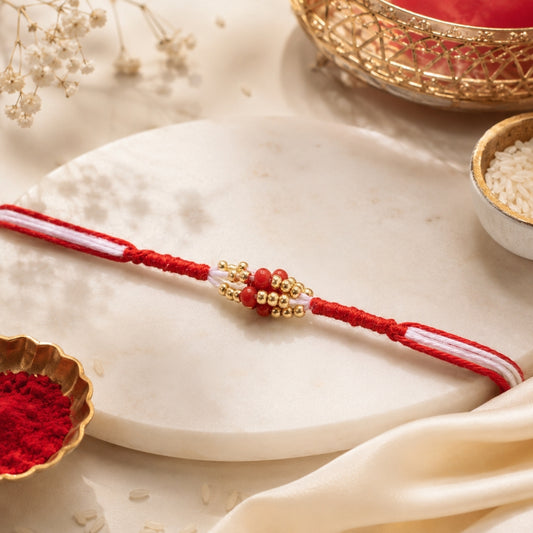 Traditional Red Bead Rakhi