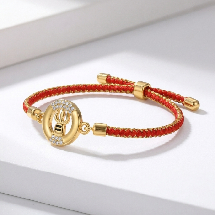 Shiv Trishul Crystal Bracelet Rakhi