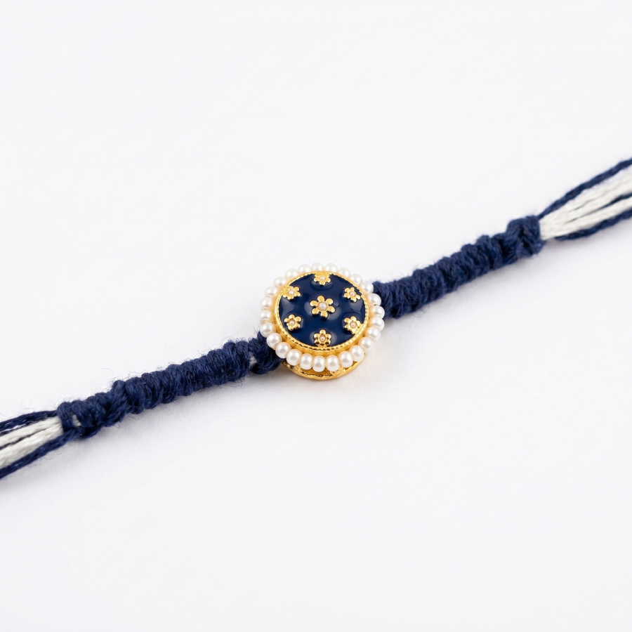 Midnight Pearl Bloom Rakhi