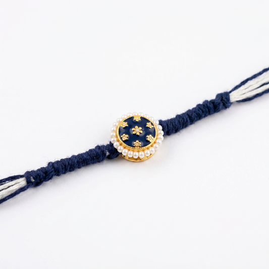 Midnight Pearl Bloom Rakhi