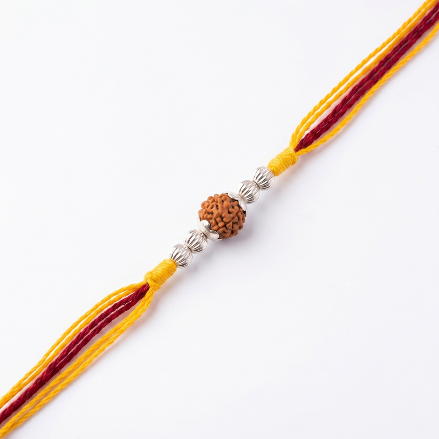 Rudraksha Silver Bead Rakhi