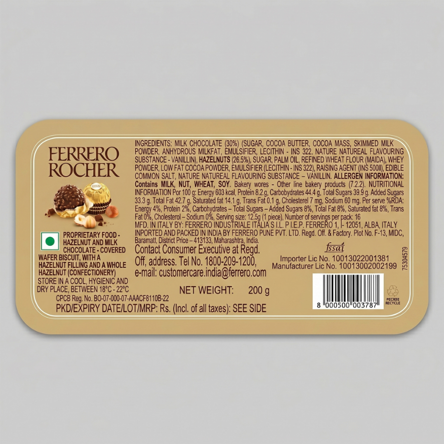 Ferrero Rocher Premium Hazelnut Milk Chocolate Gift Box