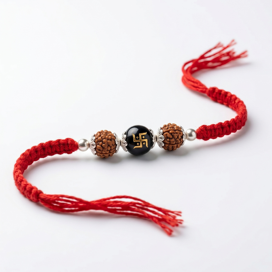 Rudraksha Swastik Rakhi