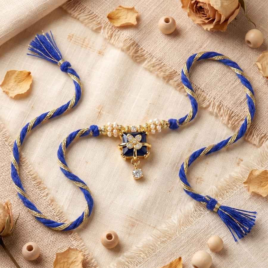 Blue Crystal Rakhi