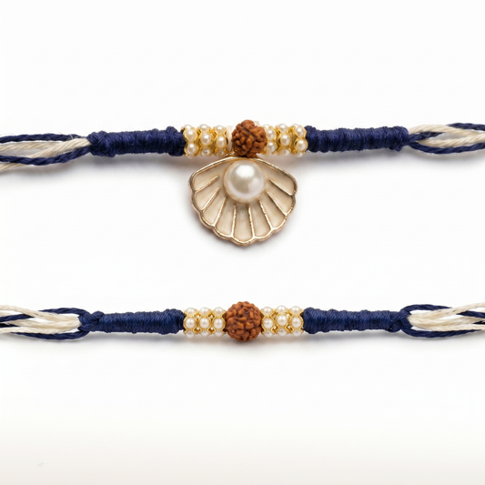Pearl Rudraksha Rakhi Combo Set of 2