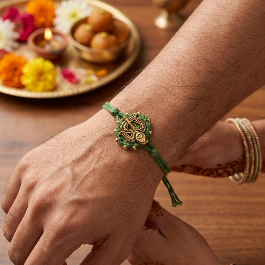 Sacred Trishul Om Thread Rakhi
