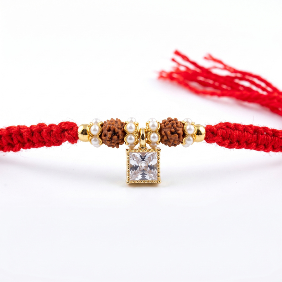 Crystal Grace Rudraksha Rakhi