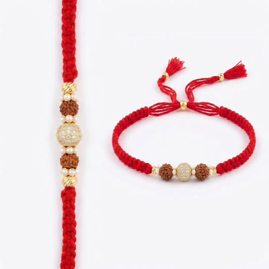 Royal Rudraksha Crystal Rakhi Combo