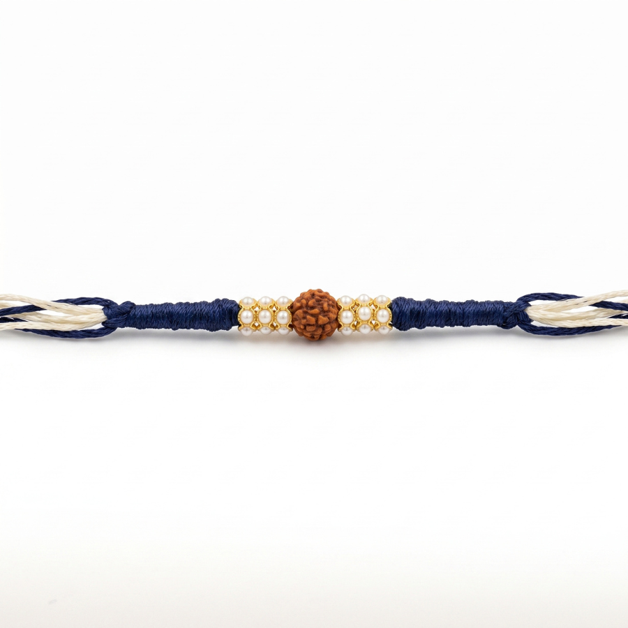 Pearl Halo Rudraksha Rakhi