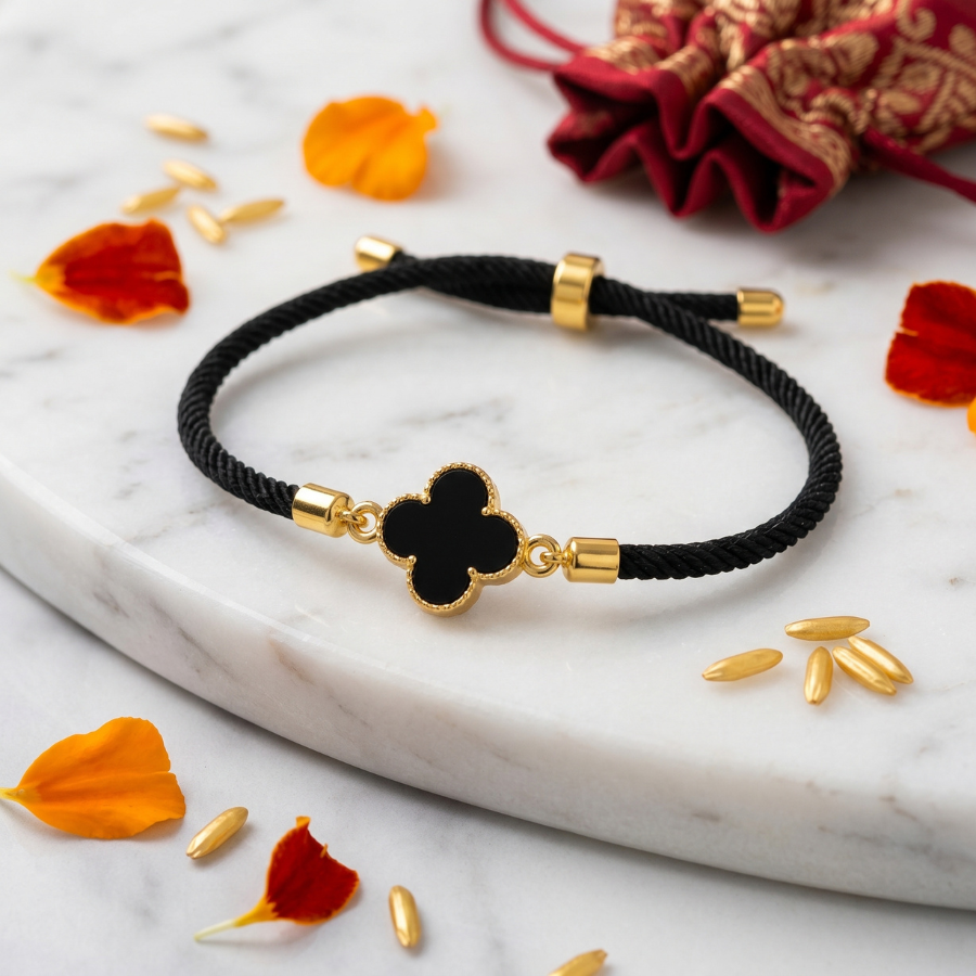 Black Clover Adjustable Bracelet Rakhi