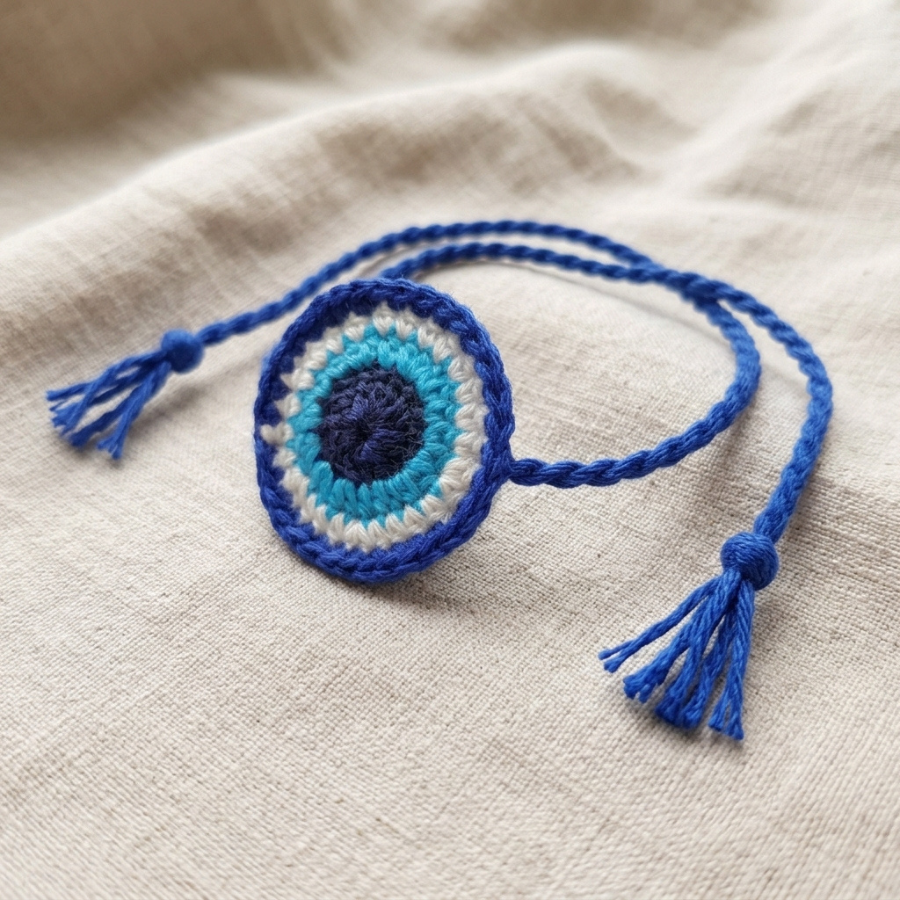 Crochet Evil Eye Kids Rakhi