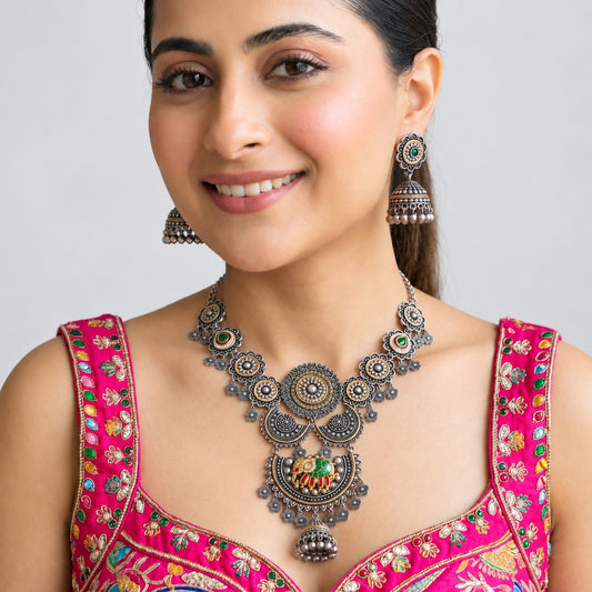Gajraaj Chand Mandal Dual-Tone Necklace Set