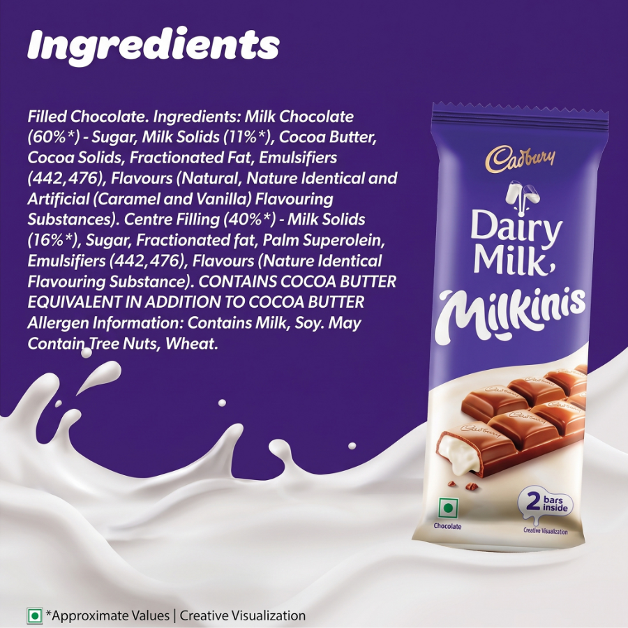 Cadbury Dairy Milk Milkinis Filled Chocolate Bar