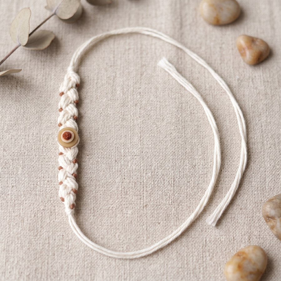 Rustic Wooden Bead Thread Rakhi