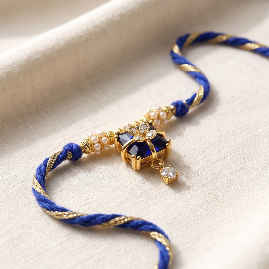 Blue Crystal Rakhi